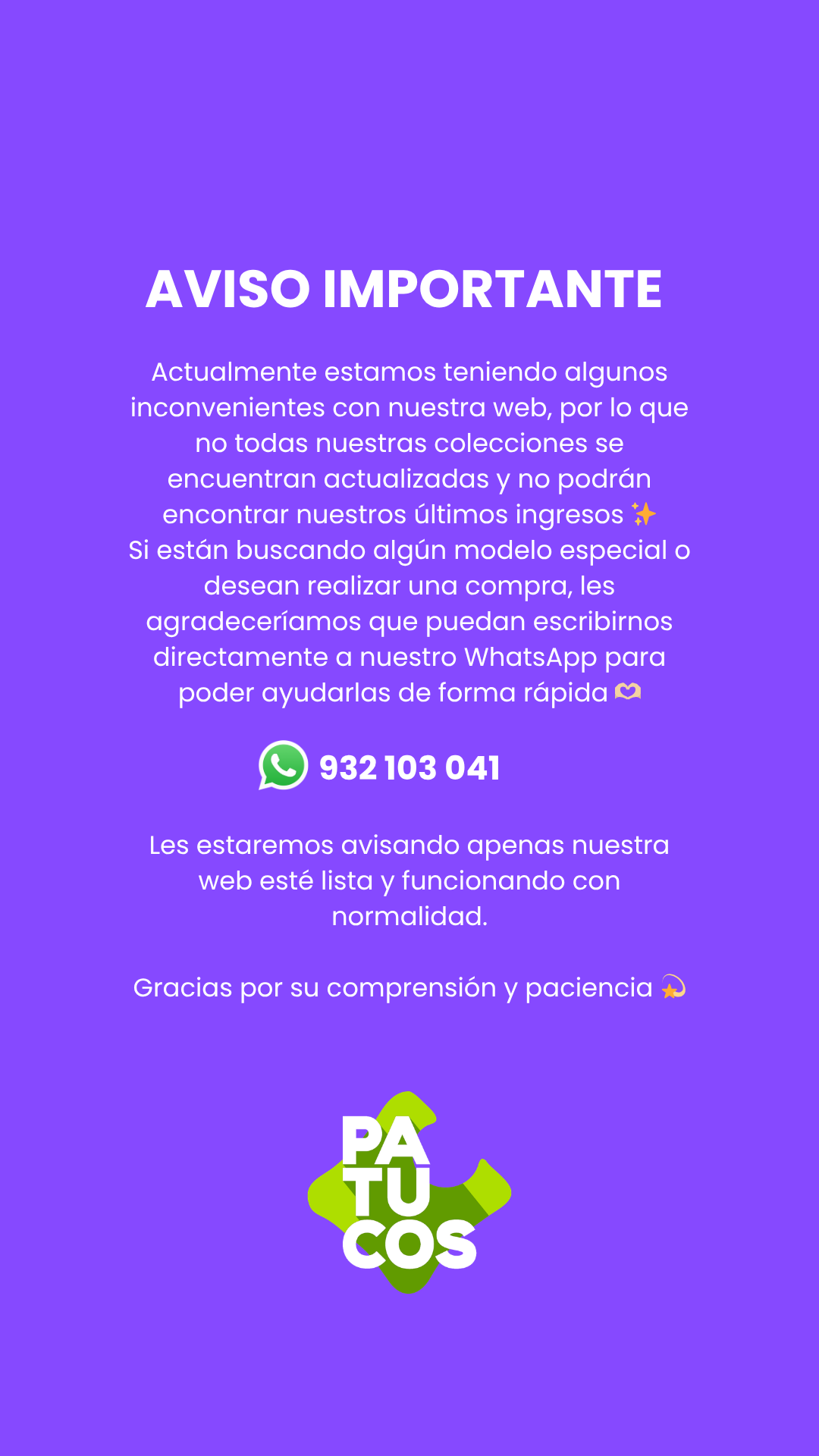 Aviso Importante