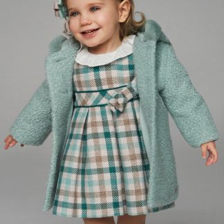 VESTIDO CUADROS C/VOLANTE 075 JADE