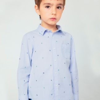 CAMISA ESTAMPADA 053 CELESTE