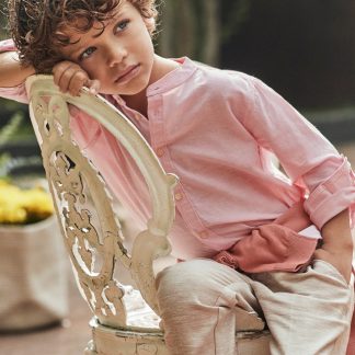 CAMISA MANGA LARGA C/MAO CON LINO 039 GUAYABA