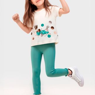 CONJUNTO LEGGINS Y CAMISETA PERRO 065 MENTA