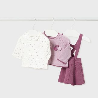 CONJ. CHAQUETA FALDA TRICOT 088 BERENJENA