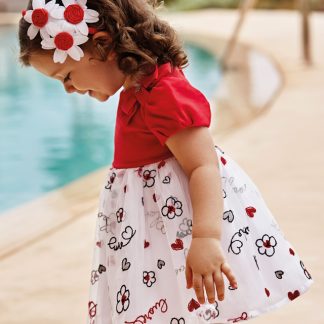 VESTIDO TUL BORDADO 029 ROJO