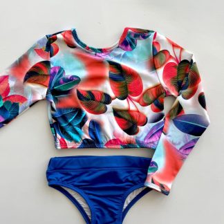 BIKINI M/L AZUL/NARANJA PATUCOS