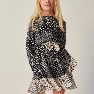 VESTIDO ESTAMPADO 094 NEGRO