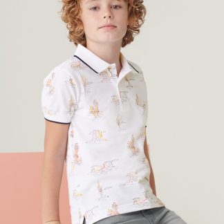 POLO M/C ESTAMPADO 050 BLANCO