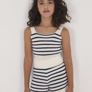 CONJ. SHORT TRICOT 023 CREMA-MARINO