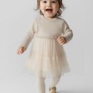 VESTIDO COMBINADO TRICOT 032 ARENA MEZ