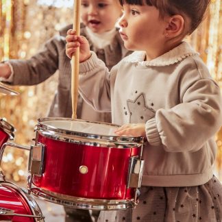 VESTIDO COMBINADO TUL ESTRELLA 041 PERLA