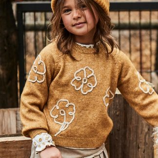 CONJ. CAMISETA C/FALDA Y JERSEY 090 MOSTAZA-MEZ