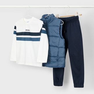 CONJUNTO CHALECO 030 ACERO-MARINO