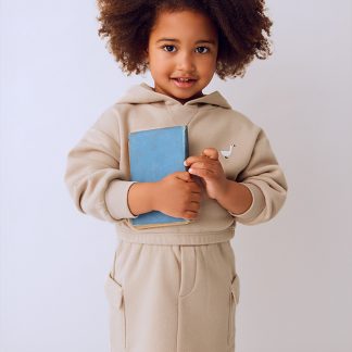 CONJUNTO FALDA CARGO Y SUDADERA 073 AVELLANA