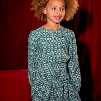 CONJ. BLUSA ESTAMPADO Y FALDA 052 EUCALIPTO