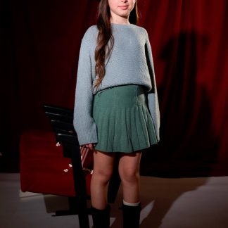 CONJ. JERSEY TRENZAS Y FALDA TRICOT 062 JADE